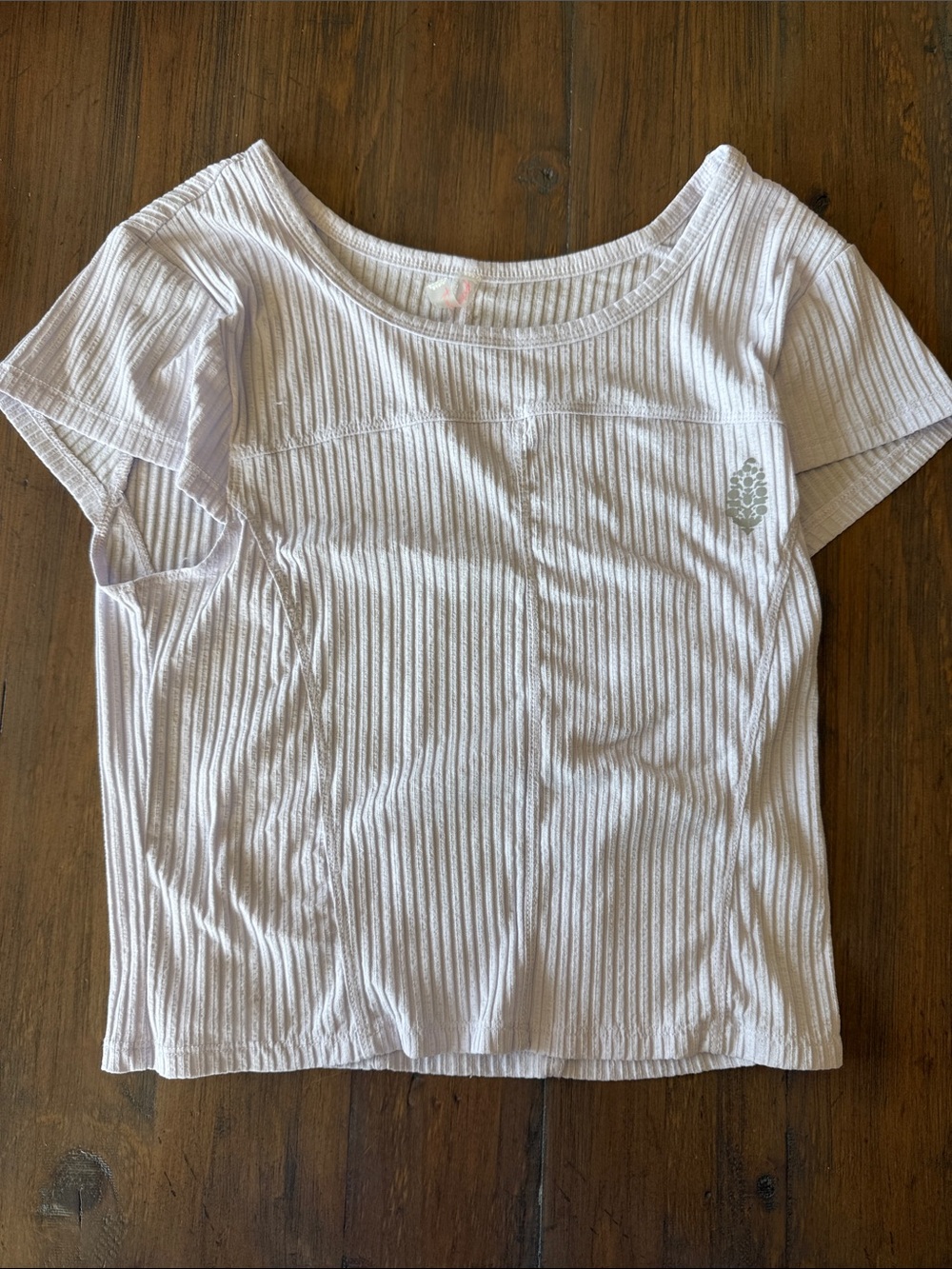 Free People Movement Light Lavender Ribbed Scoop Neck Tee